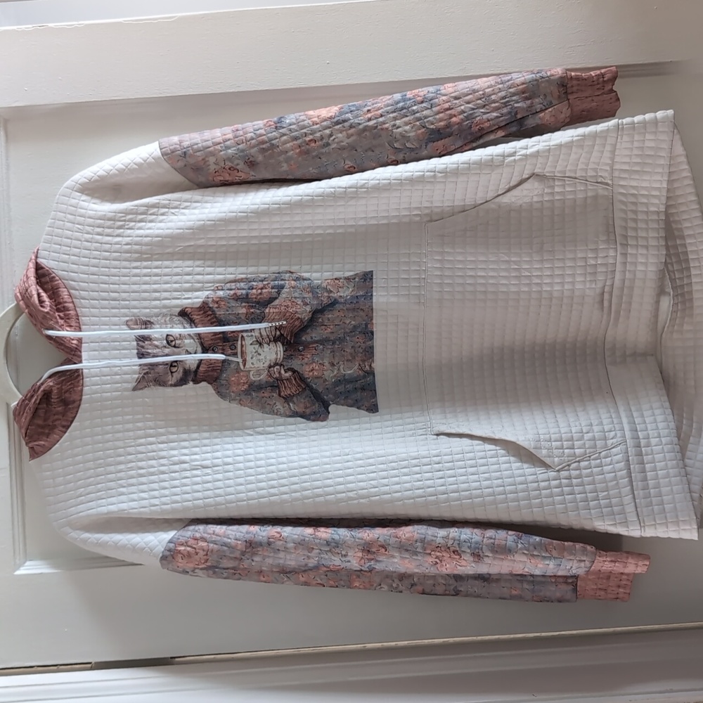 Quilted Cozy Cat Hoodie